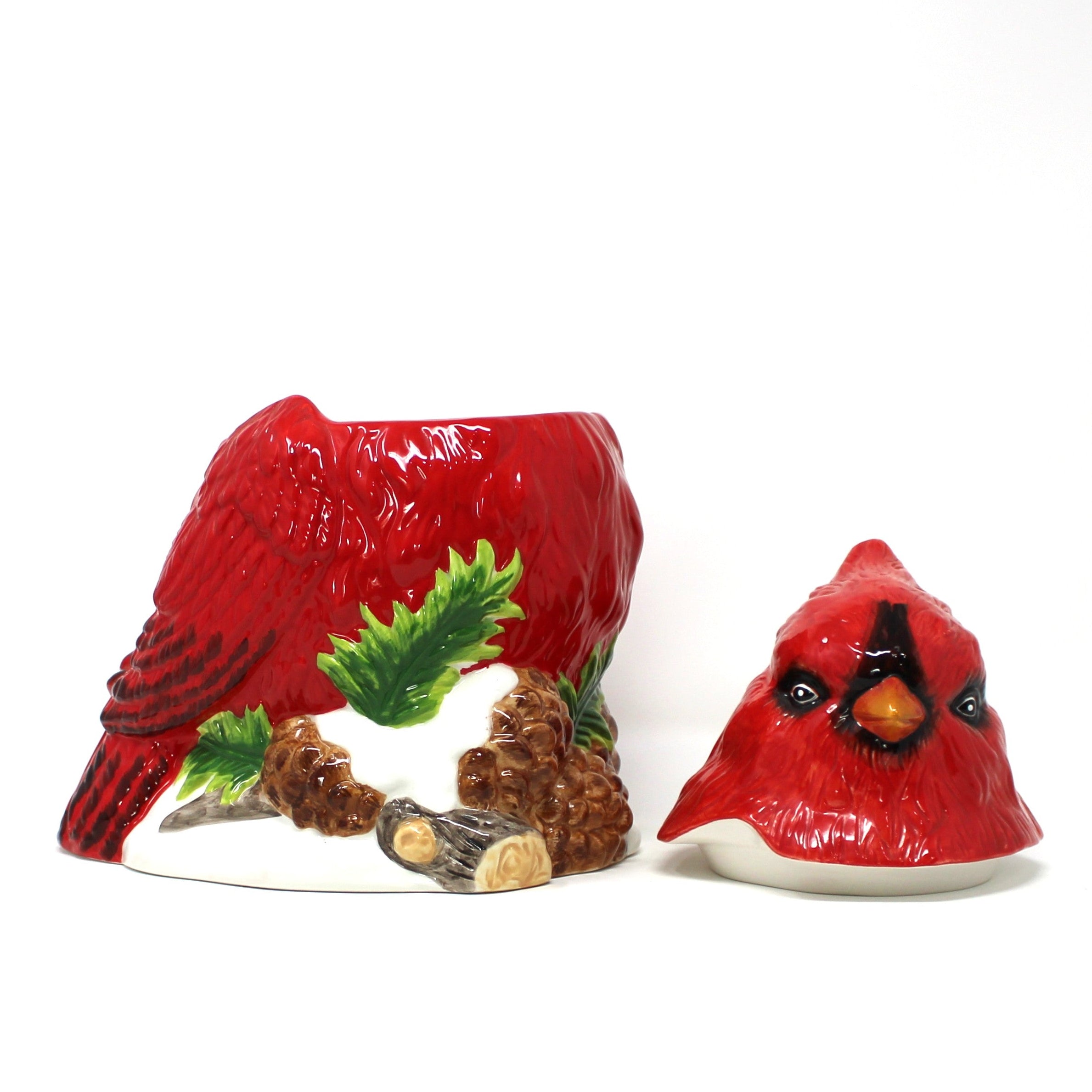 Vintage 1990s Red Cardinal Christmas Cookie Jar – Antigo Trunk