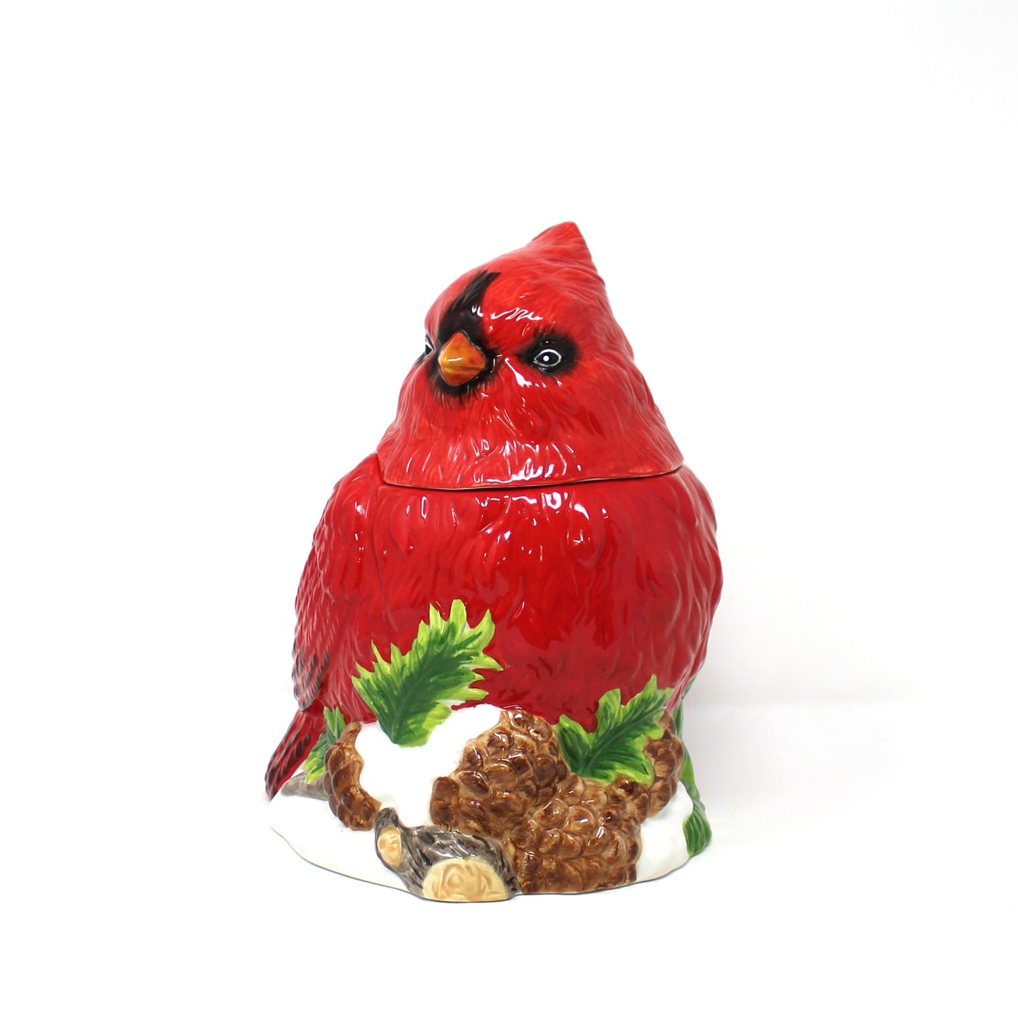 Cookie Jar, Figural Red Cardinal Shaped, Biscuit Canister, Christmas Kitchen Decor, Vintage