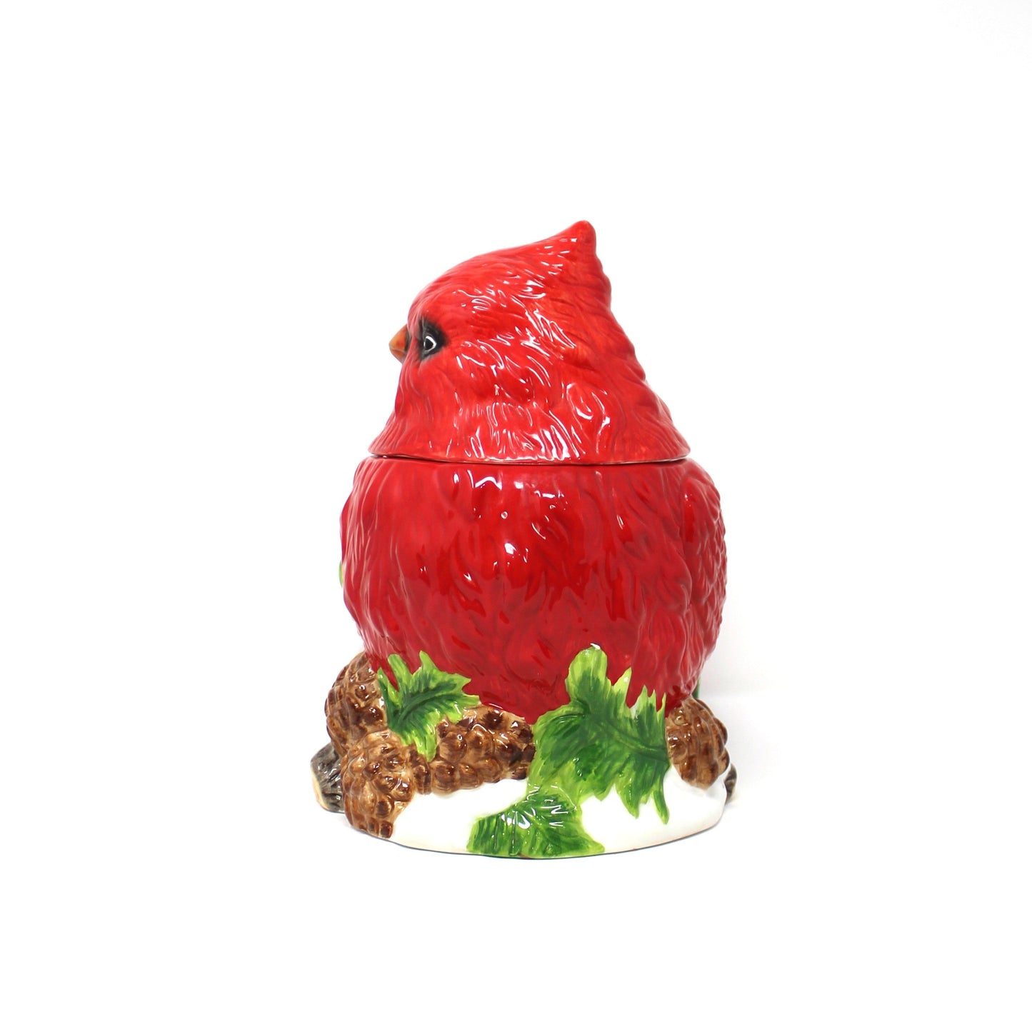 Cookie Jar, Figural Red Cardinal Shaped, Biscuit Canister, Christmas Kitchen Decor, Vintage