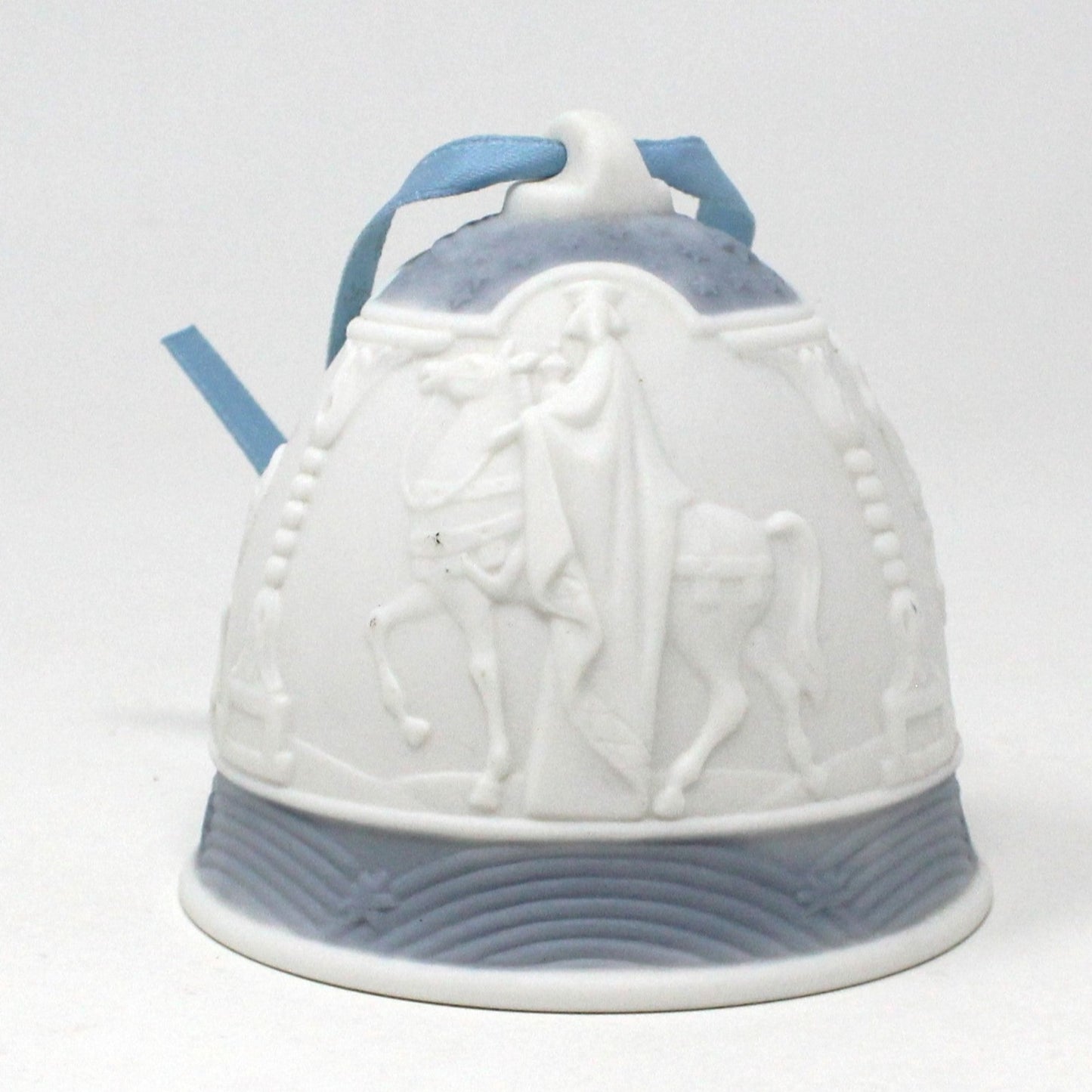 Ornament, Lladro, Annual Christmas Bell, Blue 1990, Porcelain, Vintage, SOLD