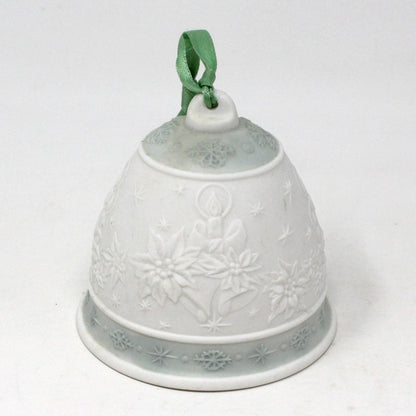 Ornament, Lladro, Annual Christmas Bell, Green 1992, Porcelain, Vintage, SOLD