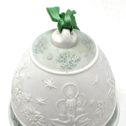 Ornament, Lladro, Annual Christmas Bell, Green 1992, Porcelain, Vintage, SOLD
