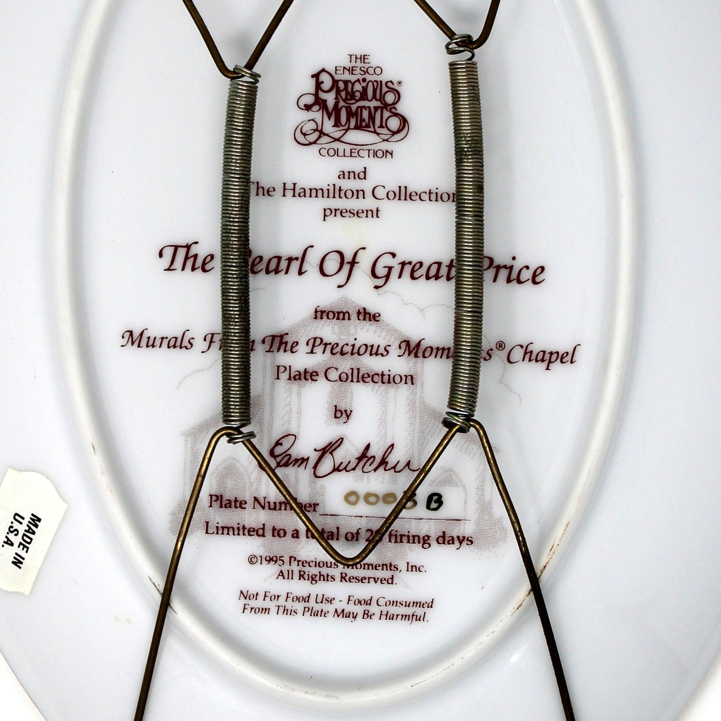 Decorative Plate, Hamilton Collection, Precious Moments, The Pearl Of Great Price, Vintage 1995