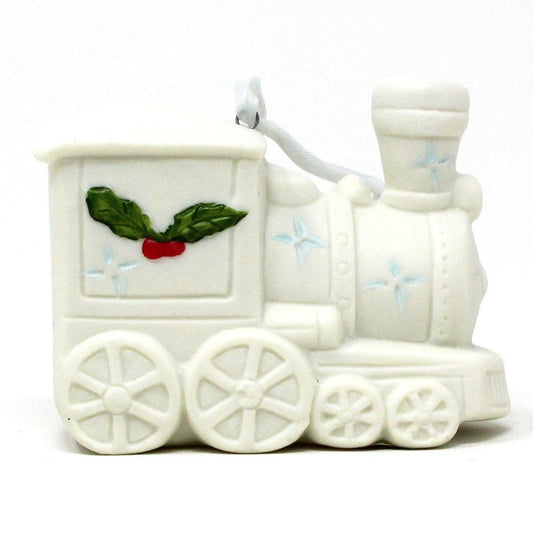 Ornaments, Silvestri, Train, White Porcelain Bisque, Vintage