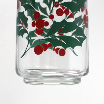 Glasses, Bartlett Collins, Christmas Holly Tumblers / Tom Collins, Set of 6, Vintage