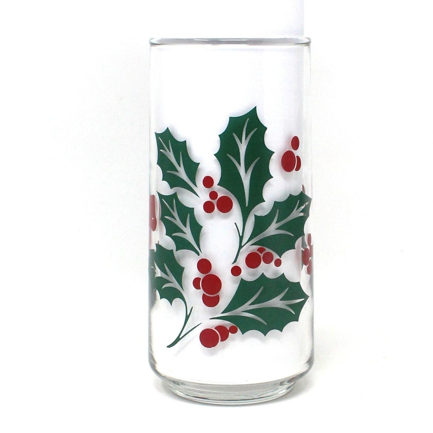 Glasses, Bartlett Collins, Christmas Holly Tumblers / Tom Collins, Set of 6, Vintage