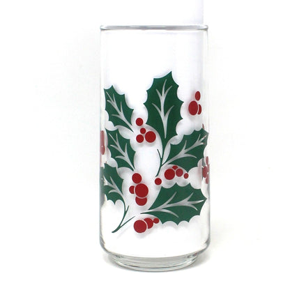Glasses, Bartlett Collins, Christmas Holly Tumblers / Tom Collins, Set of 6, Vintage, SOLD
