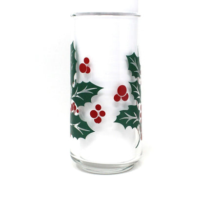 Glasses, Bartlett Collins, Christmas Holly Tumblers / Tom Collins, Set of 6, Vintage