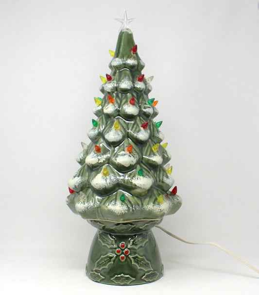 Christmas Tree, Lighted Ceramic Christmas Tree, Original Box, Vintage 17.5"