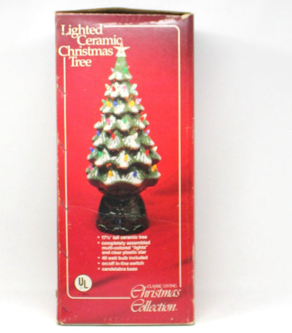 Christmas Tree, Lighted Ceramic Christmas Tree, Original Box, Vintage 17.5"