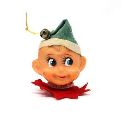 Ornaments, Pixie Elf Christmas Light Cover, Mid Century Collectible, Green OR Red Sold Separately, Vintage
