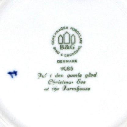 Decorative Plate, Copenhagen Jule After 1985, Christmas Eve in the Farmhouse, Vintage