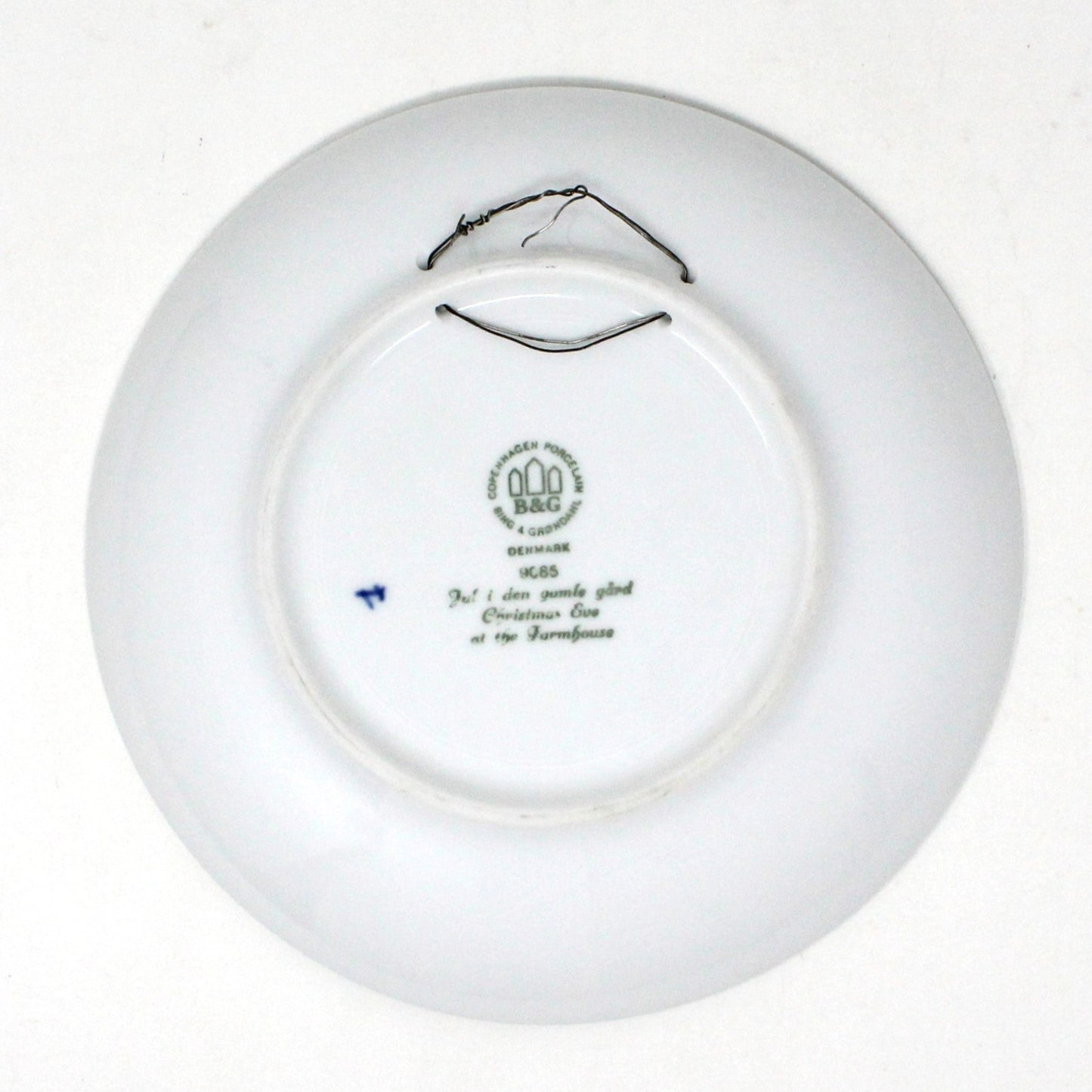Decorative Plate, Copenhagen Jule After 1985, Christmas Eve in the Farmhouse, Vintage