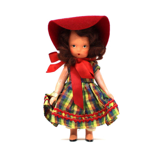 Dolls, Nancy Ann Storybook, Little Joan #111 in Original Box, Plaid Dress, Vintage