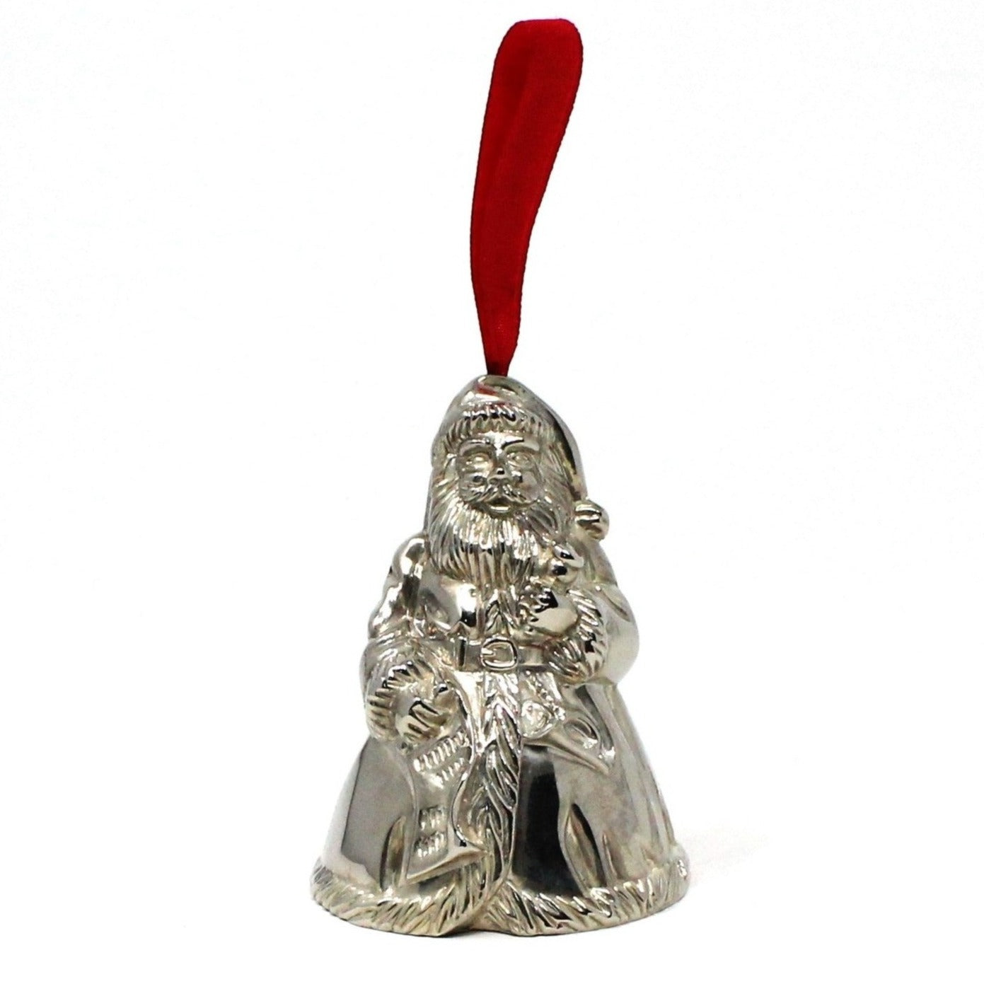 Ornaments, Godinger, Silverplate Bell, Santa Claus Christmas Bell, Vintage