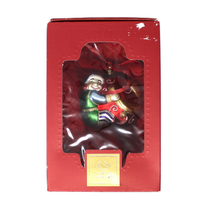 Ornaments, Lenox, Elf with Bow, Blown Glass, Santa's Family Tree Collection, Poland 2001