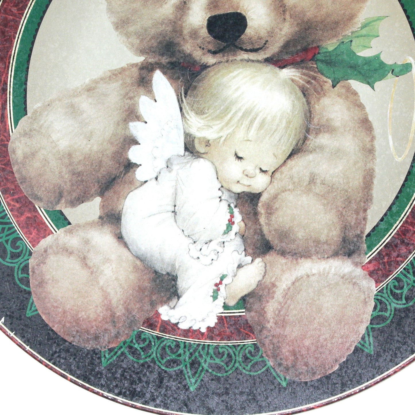 Gift Tin / Cookie Tin, Ruth Morehead, Angel with Teddy Bear Collectible Tin, Vintage