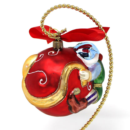 Ornaments, Lenox, Elf with Bow, Blown Glass, Santa's Family Tree Collection, Poland 2001