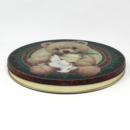 Gift Tin / Cookie Tin, Ruth Morehead, Angel with Teddy Bear Collectible Tin, Vintage