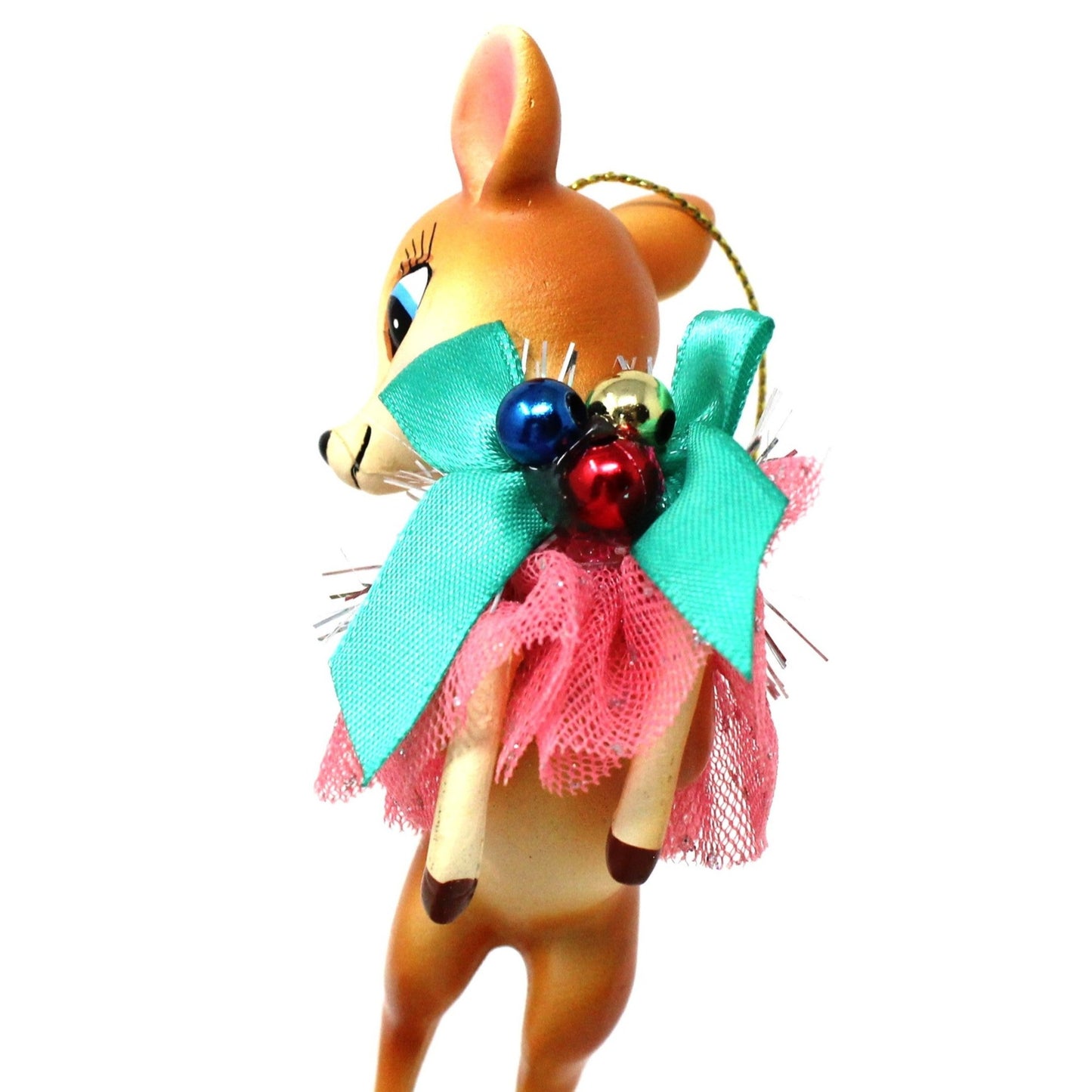 Ornaments, Reindeer w/ Ballet Tutu, Vintage Inspired Christmas Tree Decor