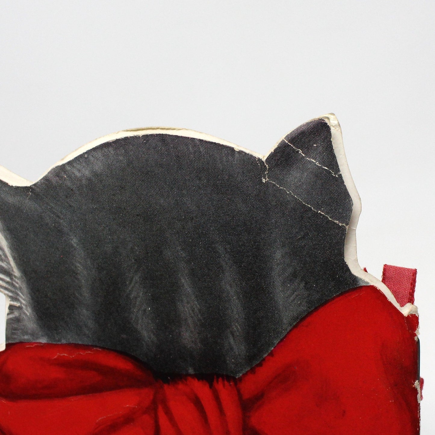 Greeting Card / Christmas, Die Cut 1920's Scamper Cat, Kitten Christmas Story Book Card, Antique, SOLD