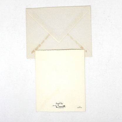Greeting Card / Christmas Card, Angels with Tree / Violin, Glitter, Unused with Envelope, Original Coronet, Vintage Set of 2
