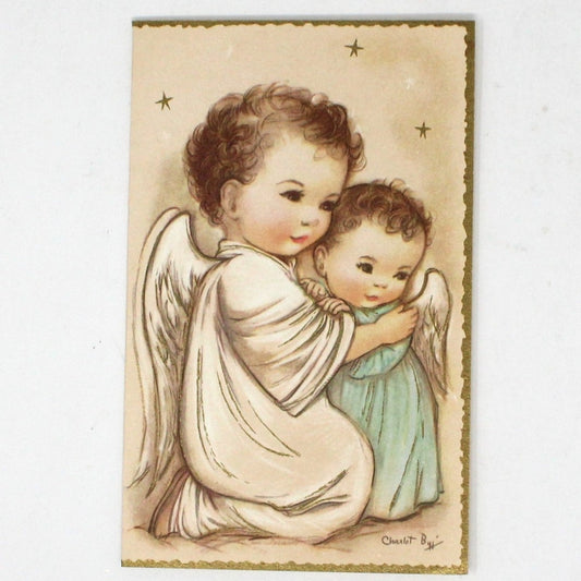 Greeting Card / Christmas Card, Charlot Byi, Two Angels, Original Vintage Hampshire