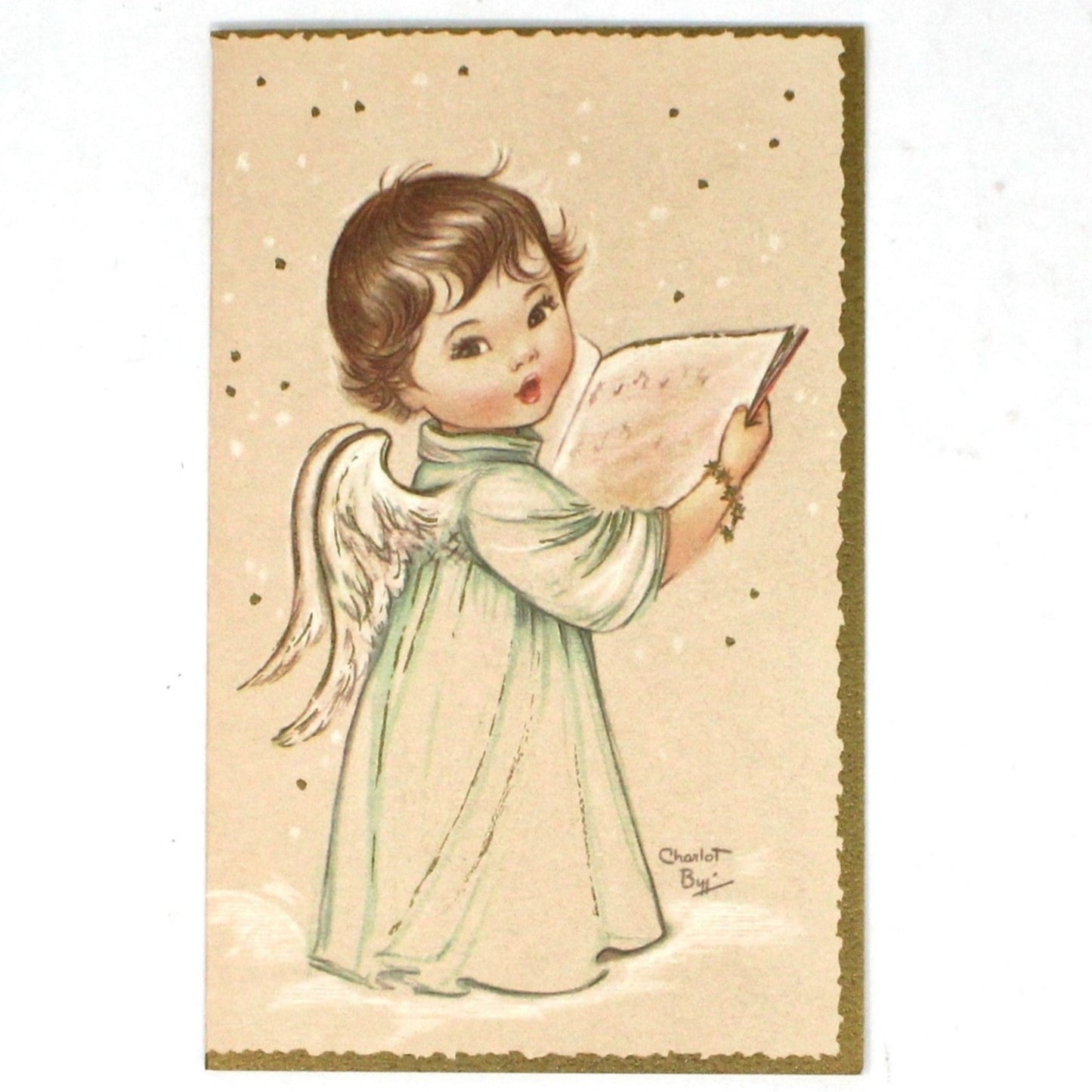 Greeting Card / Christmas Card, Charlot Byi, Angel Singing, Original Vintage Hampshire