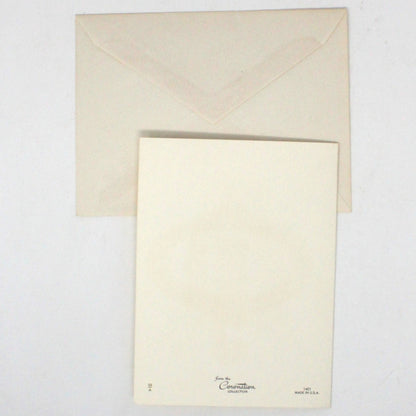 Greeting Card / Christmas Card, Red Flocked Candles, Glitter & Gilded, Unused with Envelope, Original Coronation, Vintage