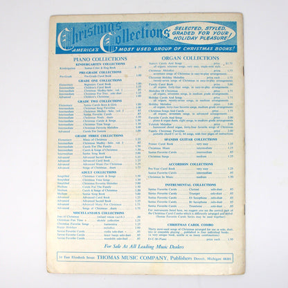 Songbook / Lead Sheet, Christmas Noels, Thomas Music Company, Piano Duets, Vintage 1961