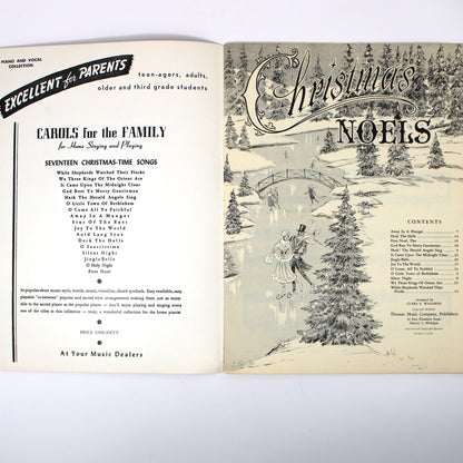 Songbook / Lead Sheet, Christmas Noels, Thomas Music Company, Piano Duets, Vintage 1961