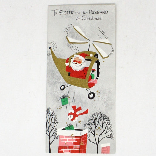Greeting Card / Christmas Card, To Sister & Husband at Christmas, Original Vintage Stanley Greetings