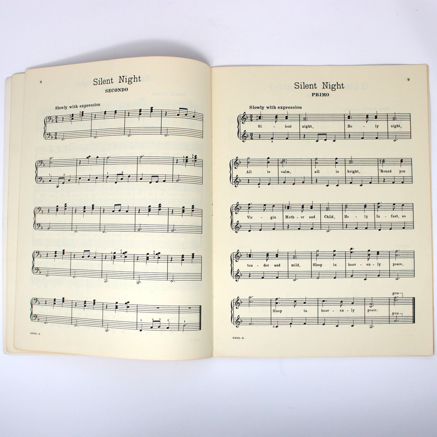 Songbook / Lead Sheet, Christmas Noels, Thomas Music Company, Piano Duets, Vintage 1961