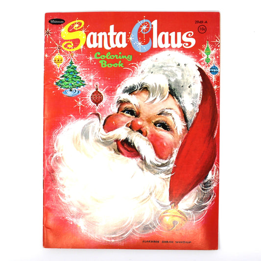 Vintage Christmas Santa Claus coloring book.  Whitman Collectible