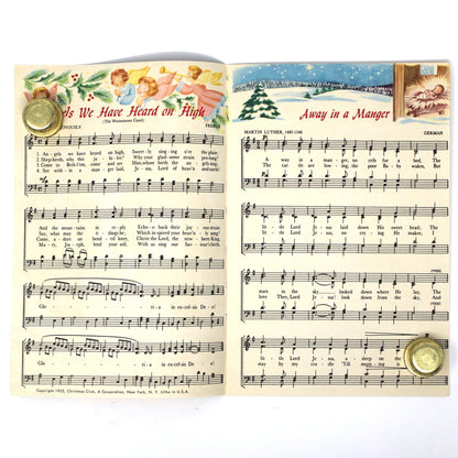 Songbook / Lead Sheet, Christmas Carols, Savings Club, Carolers, Vintage Promotional Item