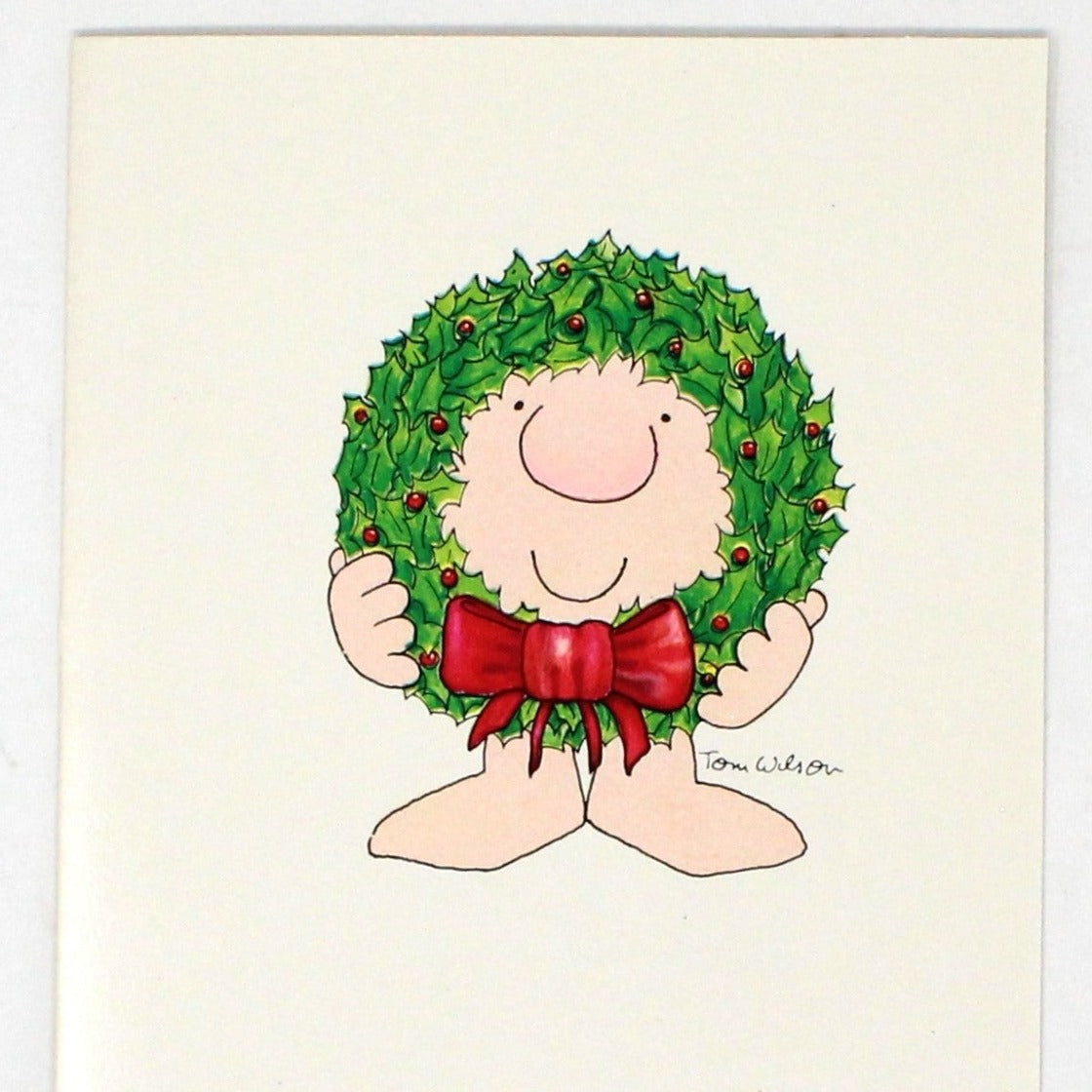 Greeting Card / Christmas Card, Ziggy with Christmas Wreath, Vintage American Greetings