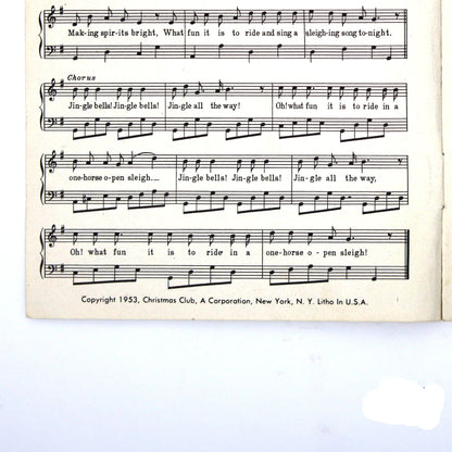 Songbook / Lead Sheet, Christmas Carols, Savings Club, Singing Girl Holding Candle, Vintage Promotional Item