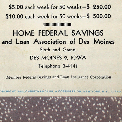 Songbook / Lead Sheet, Christmas Carols, Savings Club, Singing Girl Holding Candle, Vintage Promotional Item