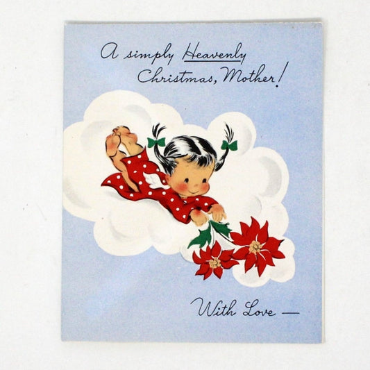 Greeting Card / Christmas Card, Heavenly Christmas, Mother, Original Vintage Volland