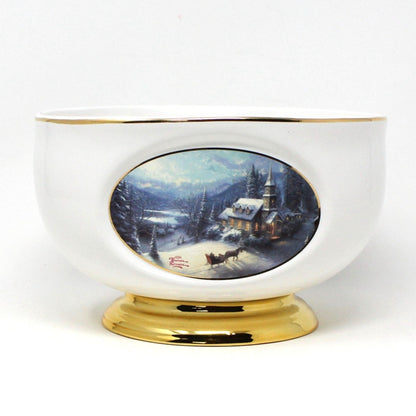 Bowl, Thomas Kinkade for Teleflora, Sunday Evening Sleigh Ride, Porcelain