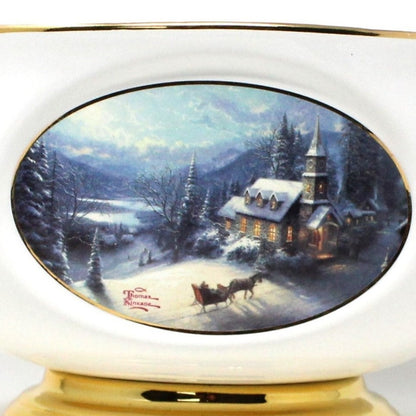 Bowl, Thomas Kinkade for Teleflora, Sunday Evening Sleigh Ride, Porcelain