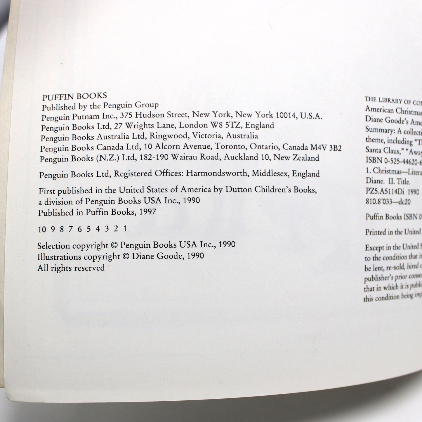 Children's Book, Diane Goode's American Christmas, Softcover, Vintage 1992