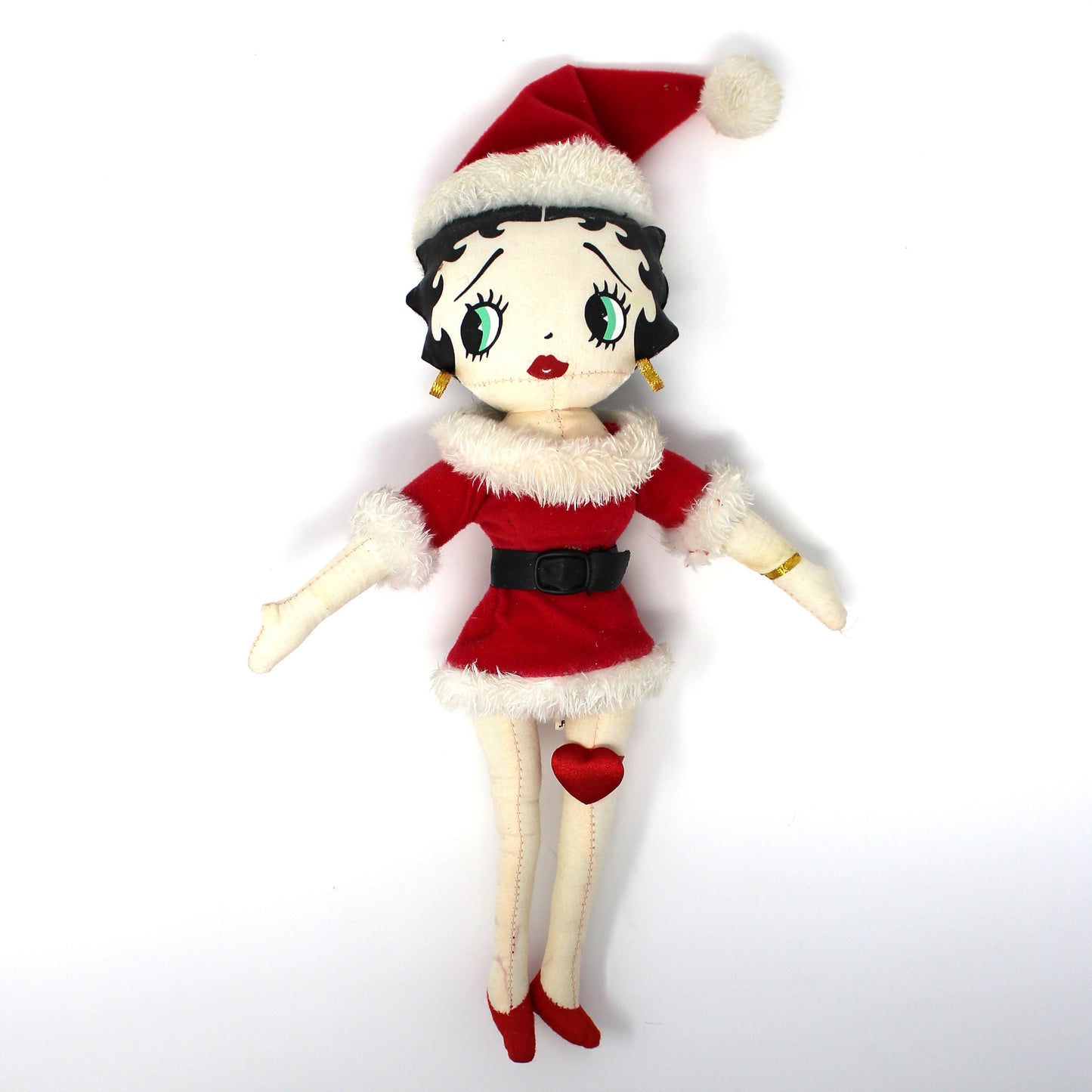 Vintage Doll, Santa Betty, Betty Boop Fabric Stuffed Toy, Christmas Doll from Kellytoy, Collectible Dolls, Classic Cartoon Character. 