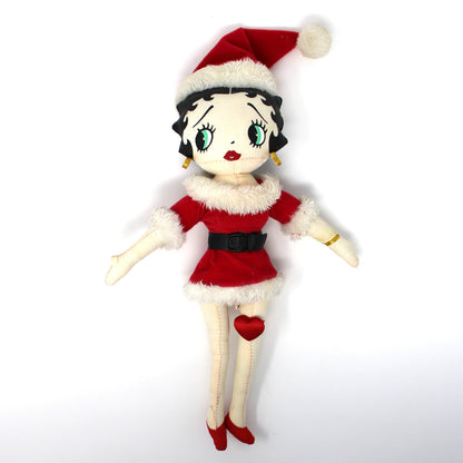 Vintage Doll, Santa Betty, Betty Boop Fabric Stuffed Toy, Christmas Doll from Kellytoy, Collectible Dolls, Classic Cartoon Character. 