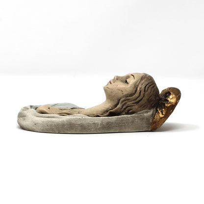 Wall Decor, Madonna Wall Plaque, Religious Art, Hand-Painted, Virgin Mary, Ceramic, Vintage