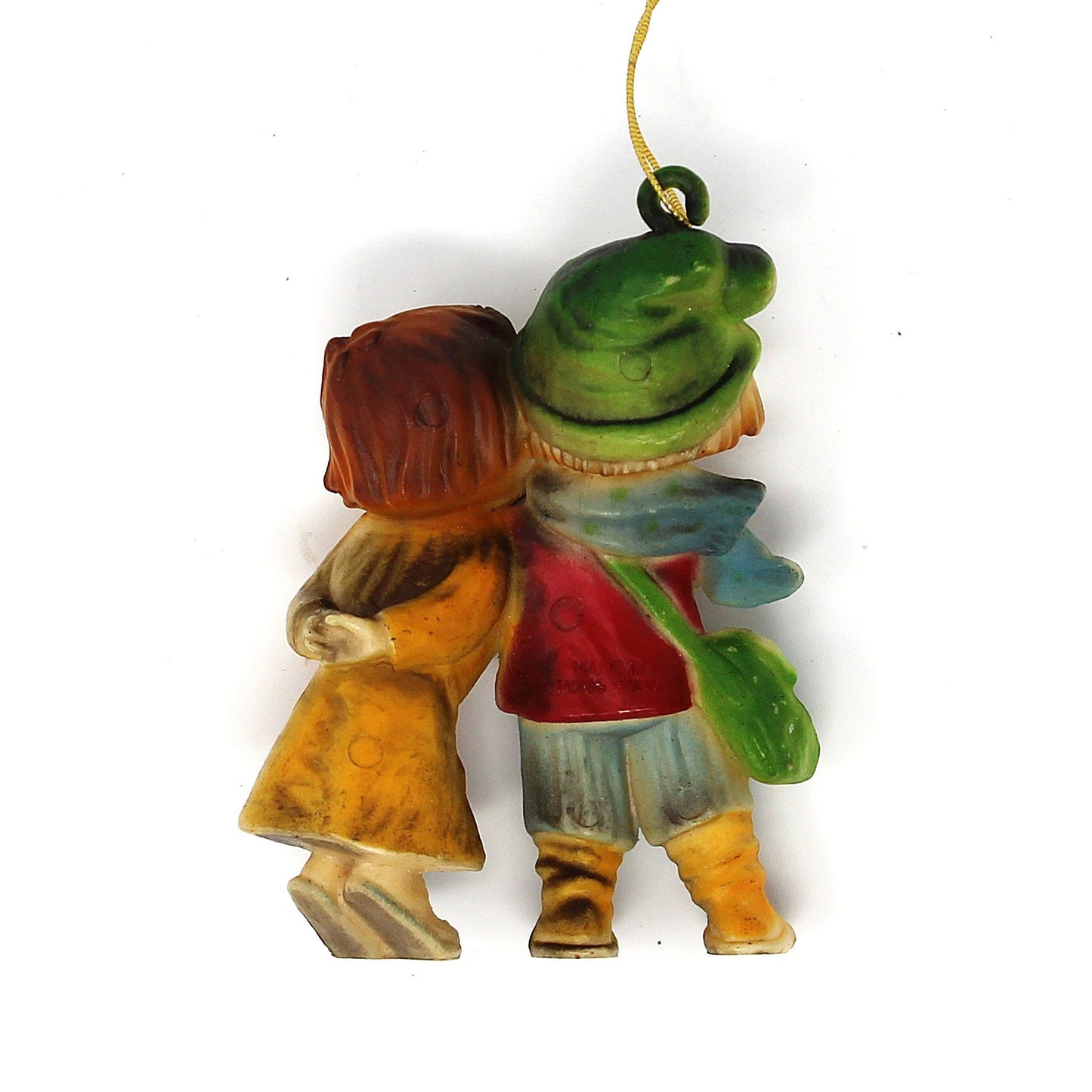 Ornaments, Arni Style Children with Flute, "Anri Ferrandiz Duet", Cellulose, Vintage