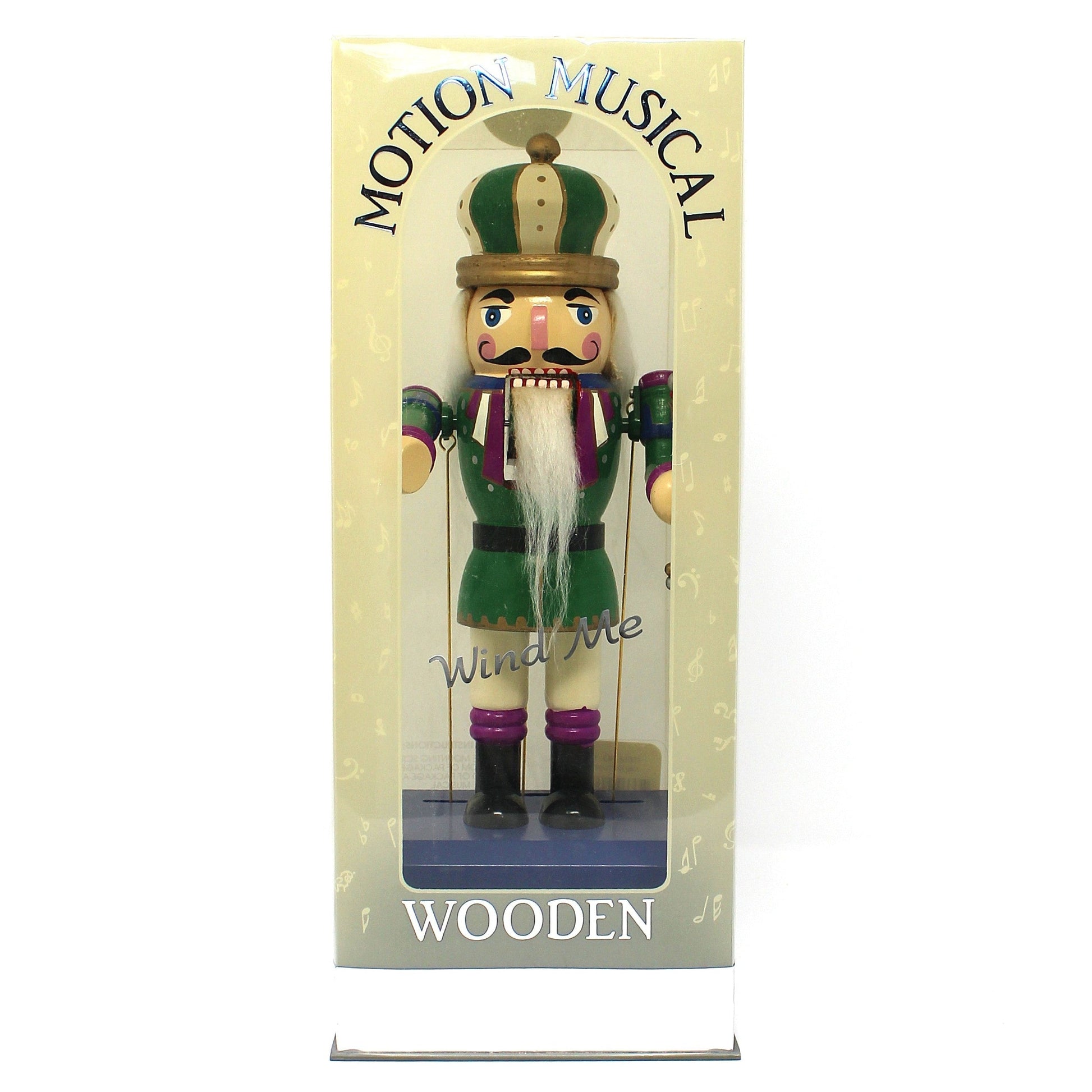 Vintage Musical Nutcracker, Christmas Animated Nutcracker King, Motion Musical Wind Up Plays "The Nutcracker Suite",  Traditional Wooden Nutcracker, Holiday Home Decor.