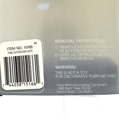 Musical Figurine, Wooden Nutcracker, King, Plays "The Nutcracker Suite", Green / Purple, Original Box, Vintage