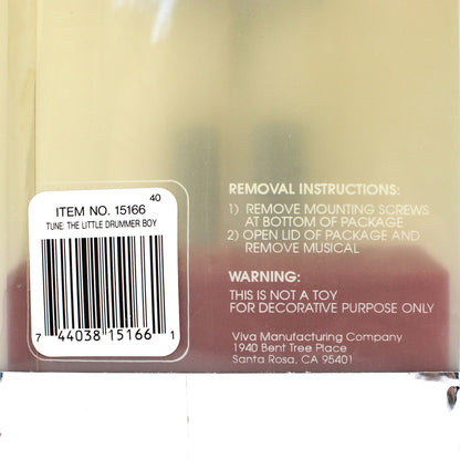 Musical Figurine, Wooden Nutcracker, Soldier Drummer, Plays "The Little Drummer Boy", Original Box, Vintage