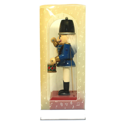 Musical Figurine, Wooden Nutcracker, Soldier Drummer, Plays "The Little Drummer Boy", Original Box, Vintage